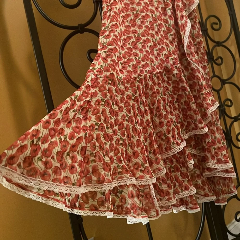 LUISA BECCARIA Micro Poppies Midi Dress - Picture 4 of 17